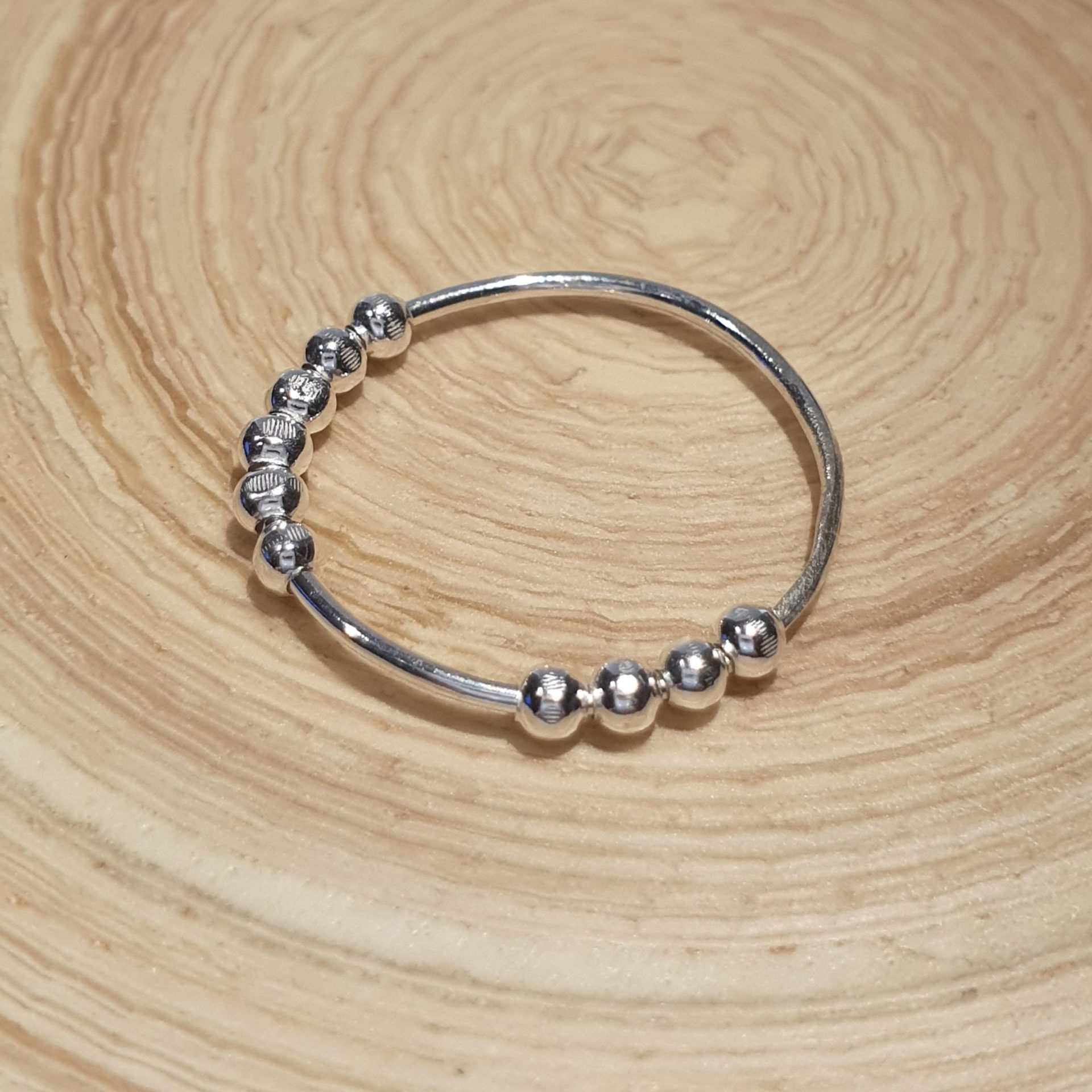 Silver Spinning Bead Anxiety Ring - ABIGAIL J MARSH